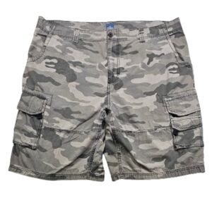 Nat By Nat Nast mens camo cargo shorts 44 ripstop Utility Pockets Hook & Loop
